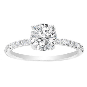 Remily Hidden Halo Engagement Ring in 14K White Gold; .26 cwt