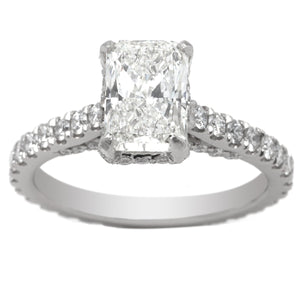Platinum Diamond Engagement Ring; 1.30 CTW