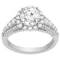 Annabelle Halo Diamond Engagement Ring in 14K White Gold; 0.90ctw