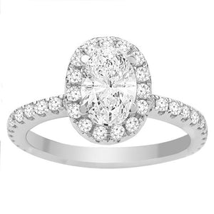 Sophia Oval Halo Engagement Ring in 14K White Gold: 0.70ctw