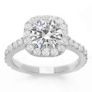 Tamsin Halo Engagement Ring in 14K White Gold; 1.26 ctw