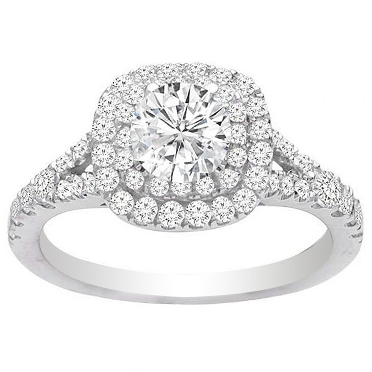 Diamond Ring in 14K White Gold- Ellie; 1.76 ctw