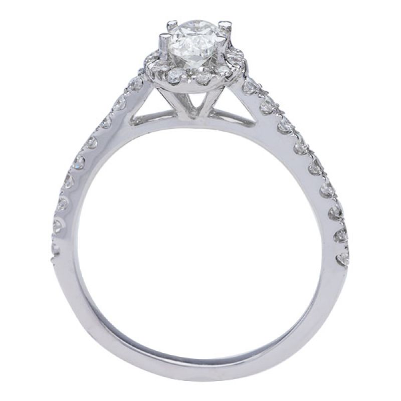 Kayla 14K WG Oval Halo Engagement Ring; .40 Ctw