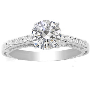 Valerie Engagement Ring Setting in 14K White Gold; 0.20 ctw