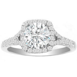 Stephanie 14KWG Halo Engagement Ring; 0.35 ctw