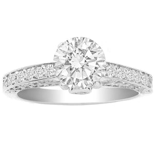 Flor Platinum Diamond Engagement Ring;  1.00 ctw