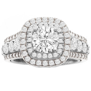 Cecilie Diamond Engagement Ring in 14K White Gold; 3.00 ctw