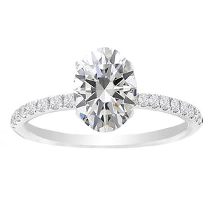 Oval 1.50ct Diamond Pave Engagement Ring in 14K WG - Alana; 1.90 CTW