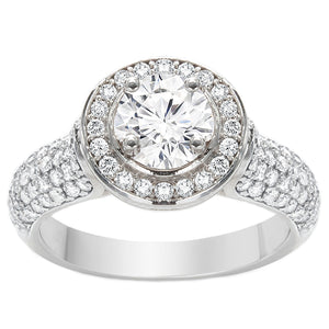 Halo Pave Engagement Ring