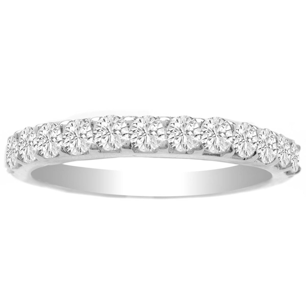 Diamond Wedding Band in 14K White Gold- Cecily; 0.75 ctw
