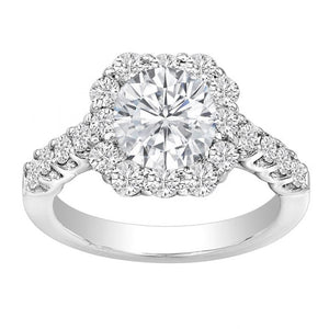 Gloria Diamond Halo Engagement Ring in 14K White Gold: 1.20ctw