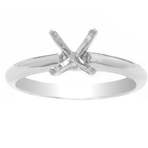 Mina Solitaire Ring in 14K White Gold
