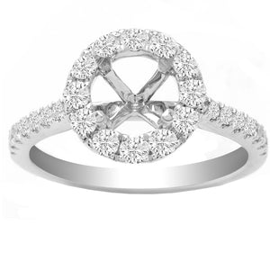 Kaley Round Halo Diamond Ring in 14K White Gold; 0.54 ctw