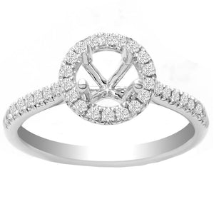 Karla Round Halo Diamond Ring in 14K White Gold; 0.27 ct