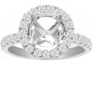 Naomi Halo Diamond Ring in 14K White Gold; 0.70 ct