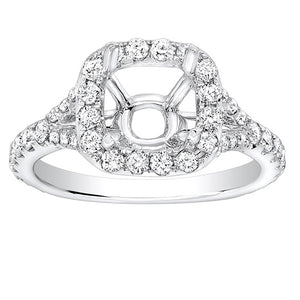 Chloe Halo Pave Diamond Engagement Ring in 14k White Gold; Diamond 1.00 ctw
