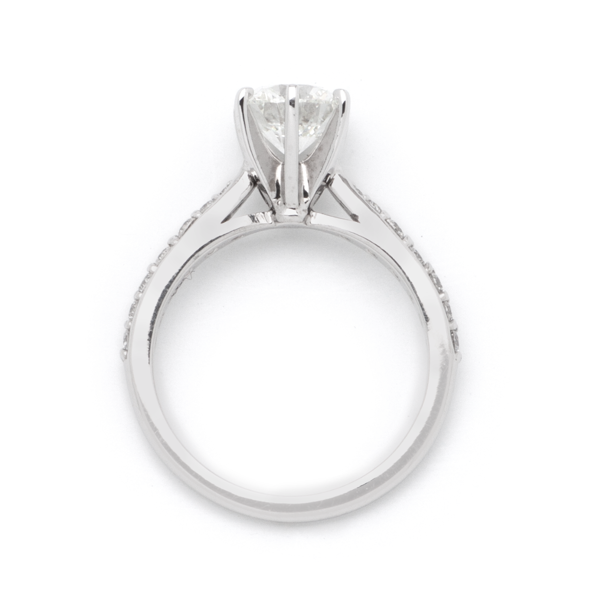 Round Lab Diamond Engagement Ring in 14k WG; 2.60 ctw