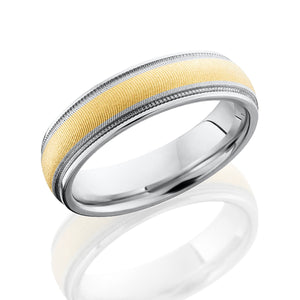 Cobalt Chrome Men's Wedding Band with Grooved Edges