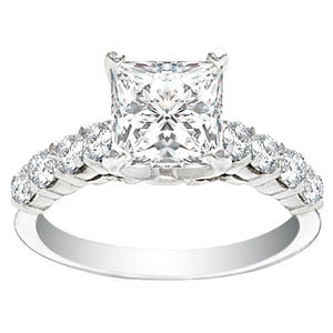 14K White Gold Princess Engagement Ring