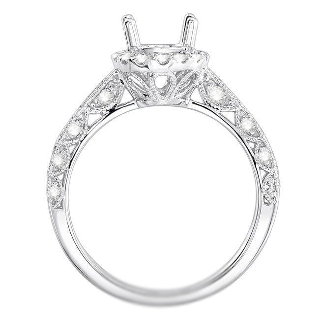 Helena Crescent Engagement Ring in 14K White Gold; 0.56 ctw