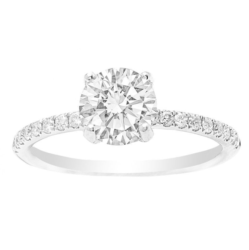 Cleo Hidden Halo Diamond Engagement Ring in 14K White Gold; 0.30 ctw