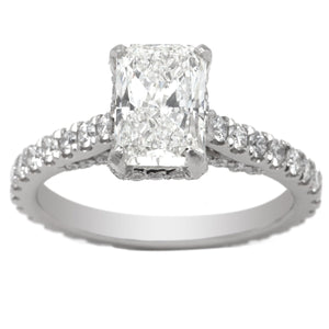 18k White Gold Diamond Engagement Ring; .50 CTW