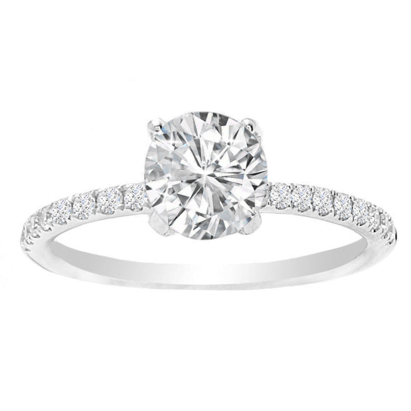 Remily Hidden Halo Diamond Engagement Ring in 14K White Gold; .26 ctw