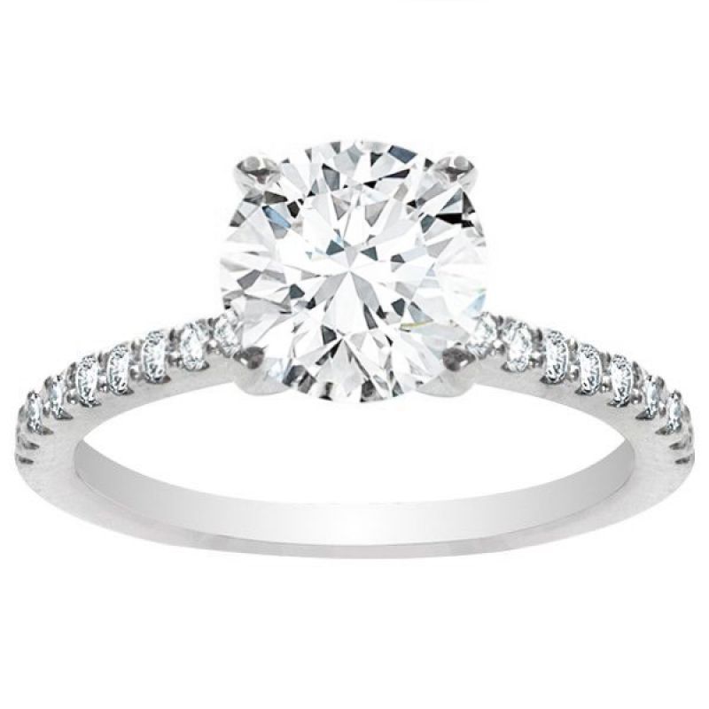 Remily Hidden Halo Diamond Engagement Ring in 14K White Gold; 1.38ct