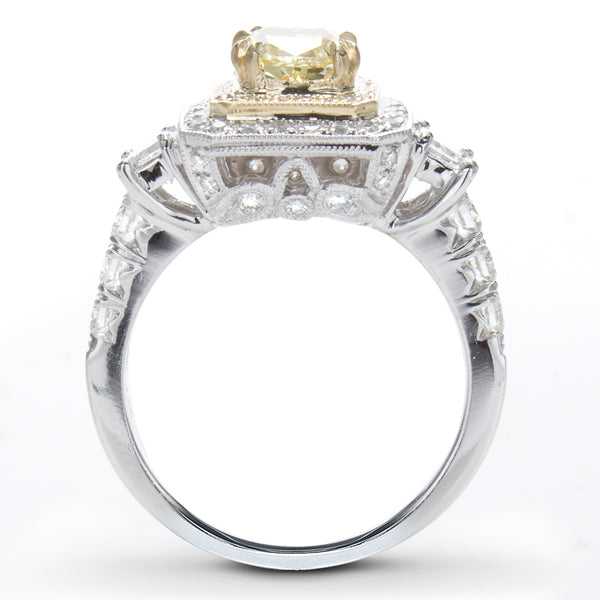 Alana 14K White Gold Yellow Diamond Engagement Ring; 1.91 ctw
