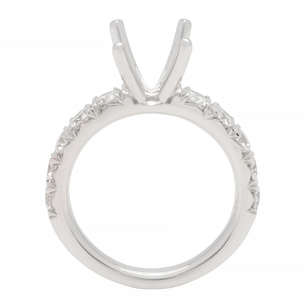 Bella Diamond Engagement Ring Setting In 14K WG; 1.05 Ctw