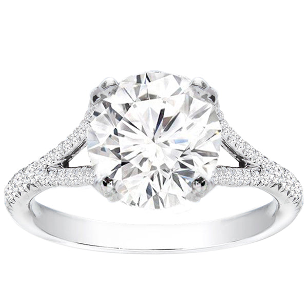 Sameera Diamond Engagement Ring in Platinum with center diamond, front