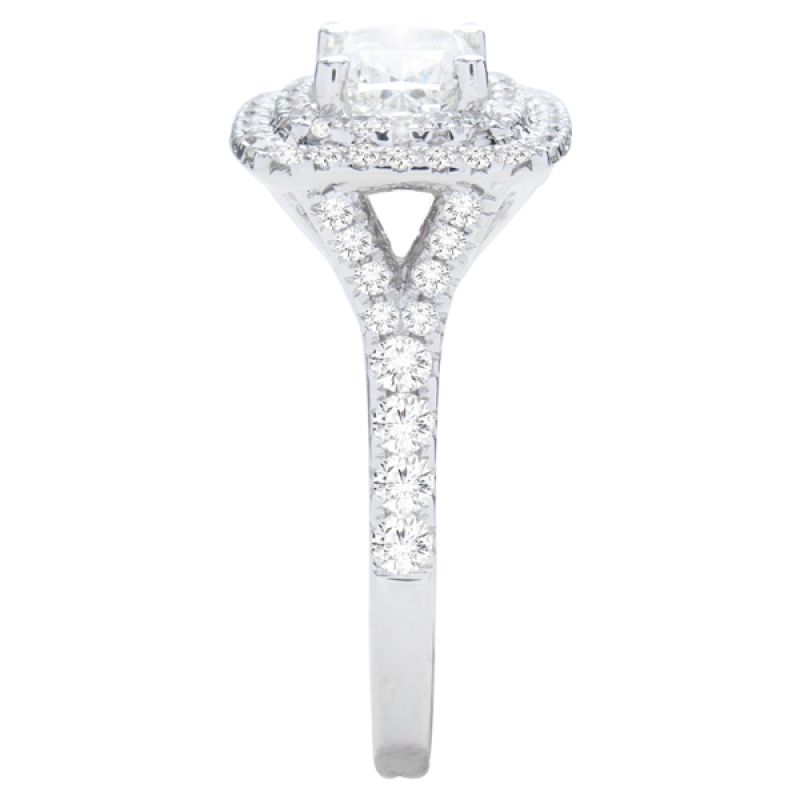 Livia 14K White Gold Double Halo Engagement Ring; 1.70 ctw