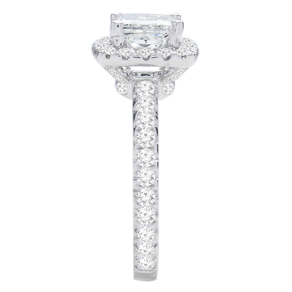 Lydia Halo Princess Cut Diamond Engagement Ring; 2.05ctw