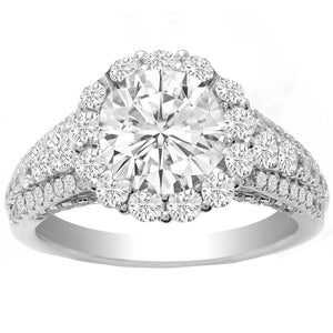 Nia Diamond Halo Engagement Ring in 14K White Gold; 0.90 ctw