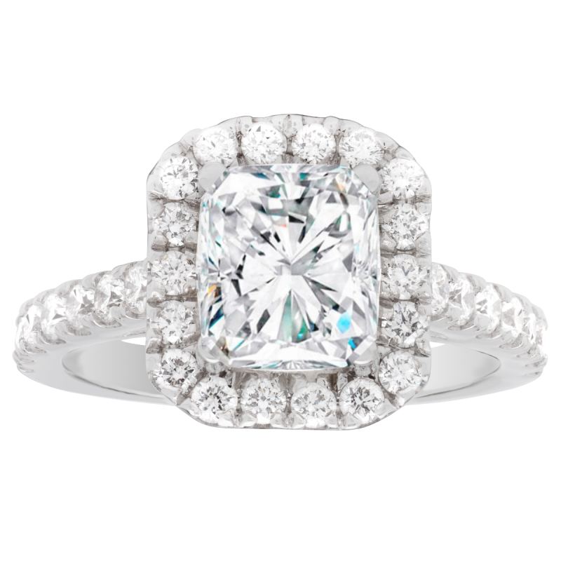 14K Cushion Halo Diamond Engagement Ring; 2.80ctw