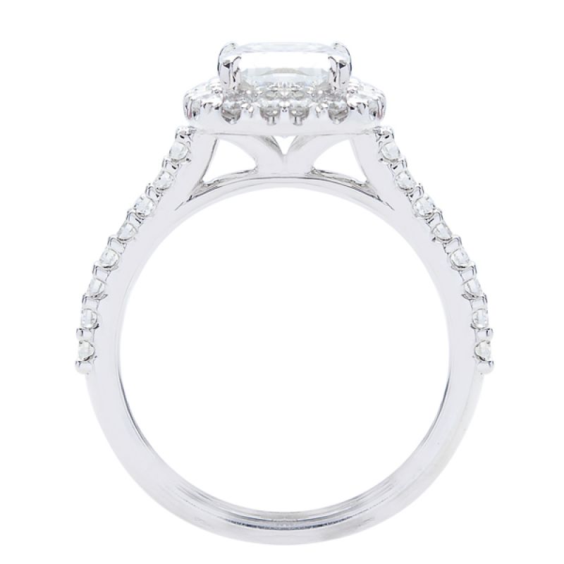 Adela 14K Radiant Halo Engagement Ring; .60 Ctw