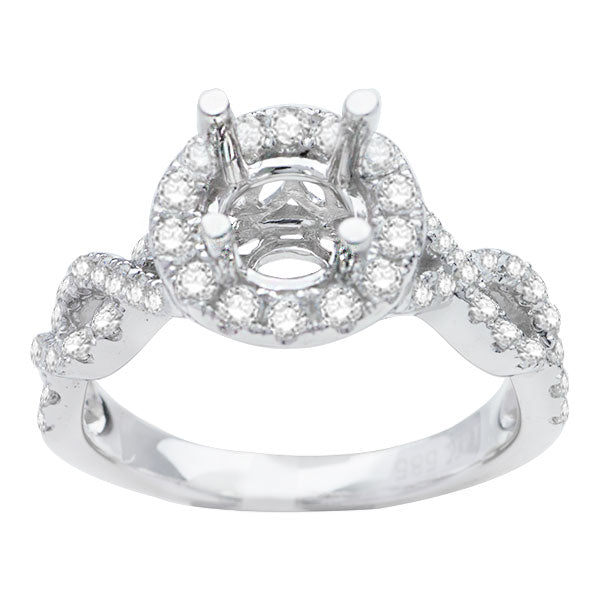 Riley Intertwined  Halo Engagement Ring; 0.66ctw