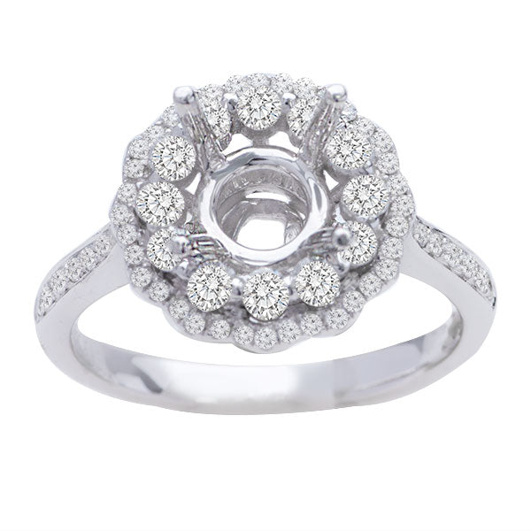 Yasmeen Double Halo Floral Diamond Engagement Ring; 0.60ctw