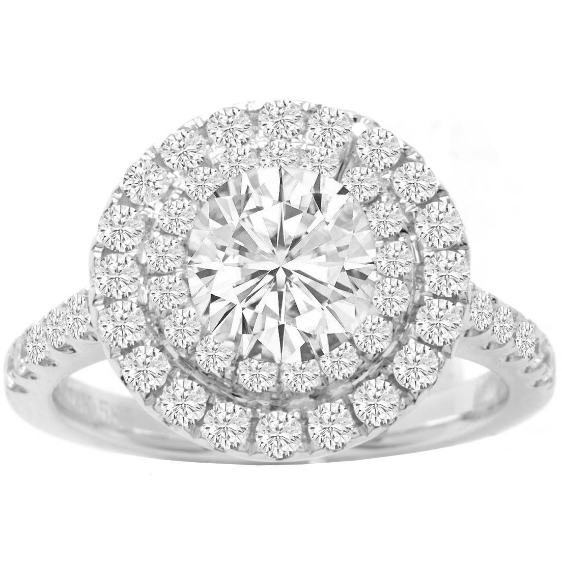 Ellena Double Halo Lab Created Diamond Engagement Ring; 1.25ctw