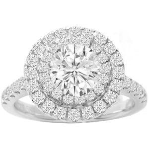 Ellena Double Halo Lab Created Diamond Engagement Ring; 1.25ctw