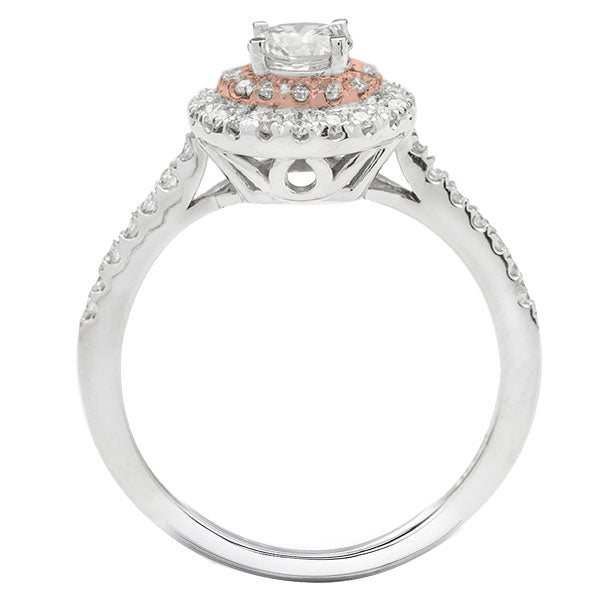 Ellena Double Halo Diamond Engagement Ring; With Rose gold; 0.50ctw