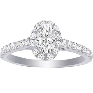 Kayla 14K WG Oval Halo Engagement Ring; .40 Ctw