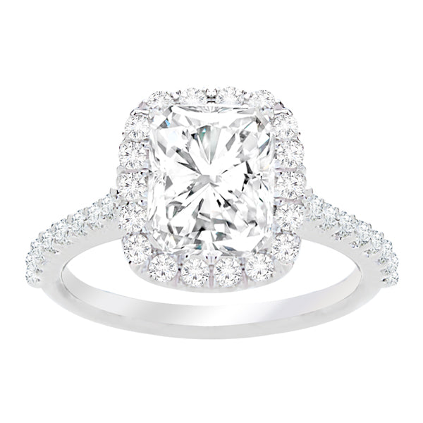 Jenna Halo Cushion Cut  Diamond Engagement Ring; 2.50ctw