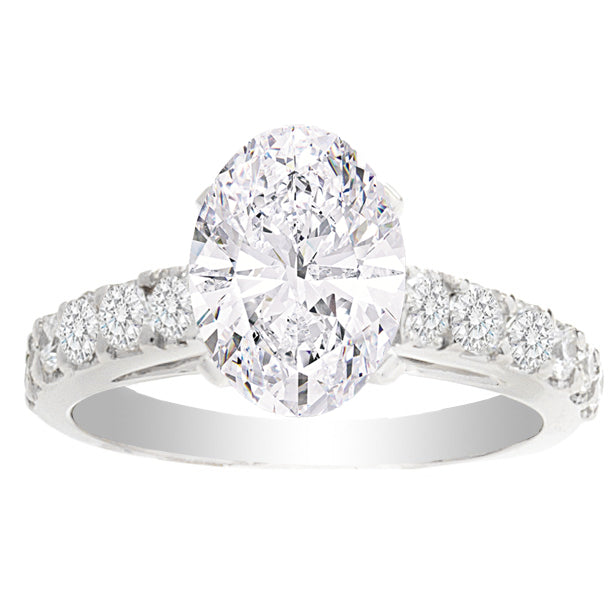 Andrea 14K White Gold Oval Engagement Ring; 2.06 ctw
