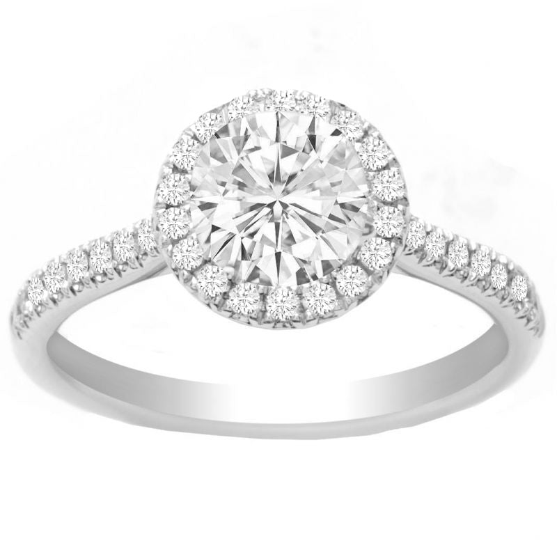 Karla Round Halo Engagement Ring in 14K White Gold; 0.27 ct
