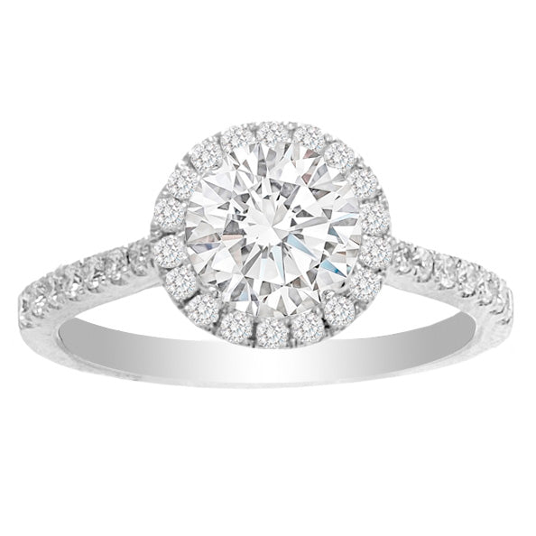 Halo Diamond Engagement Ring in 14K WG Jesslyn; 1.36 ctw