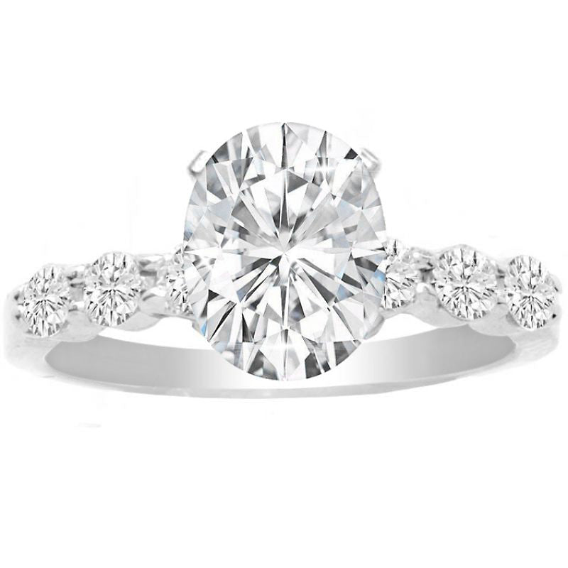 Isadora Floating Diamond Engagement Ring in 14K White Gold; 0.34 ctw