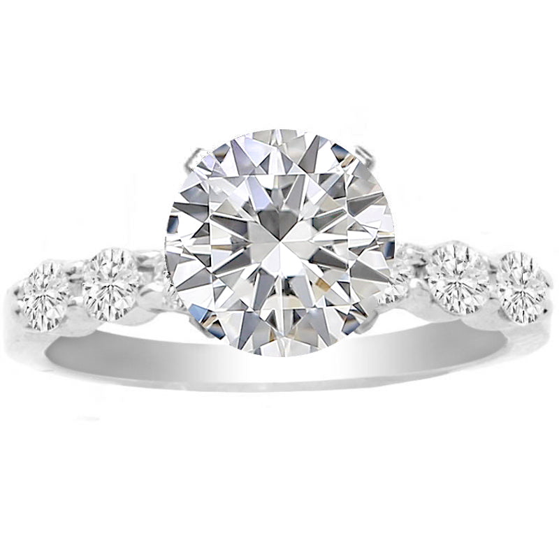 Adrienne Round Engagement Ring  in 14K White Gold; 0.56 ctw