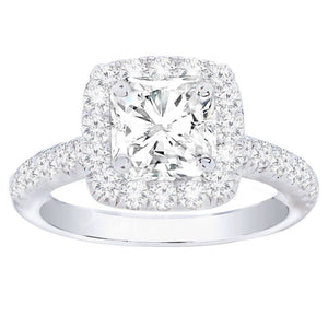 14K Cushion Halo Diamond Engagement Ring; 1.00ctw