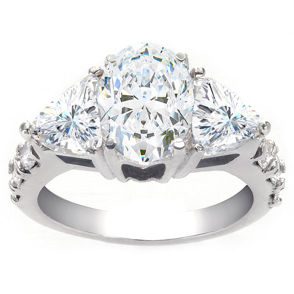 Marceliana Three-Stone Diamond Ring in 14K White Gold; 3.09 ctw